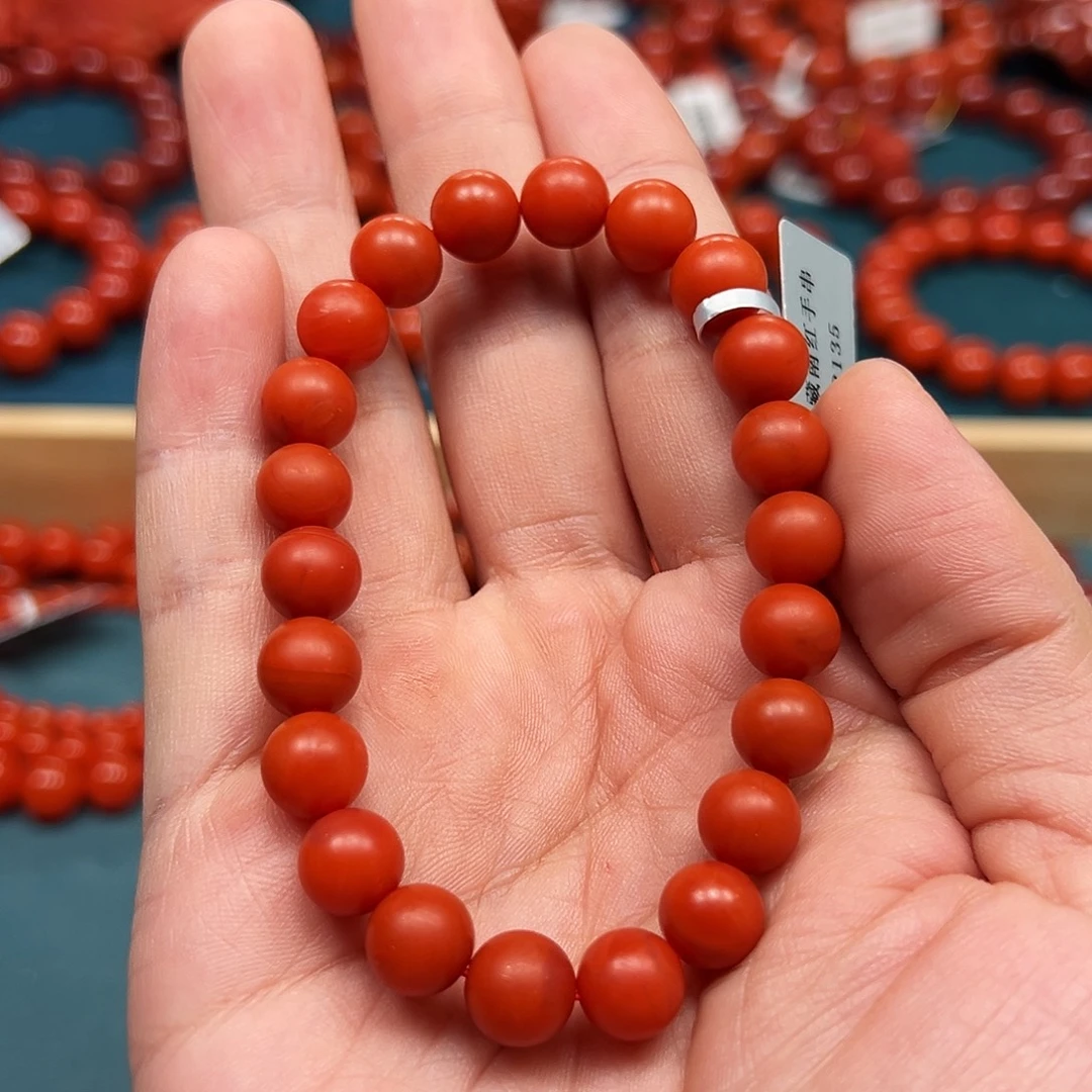 南红玛瑙未镶嵌手串保山料哑光啊东寨9m典藏版
