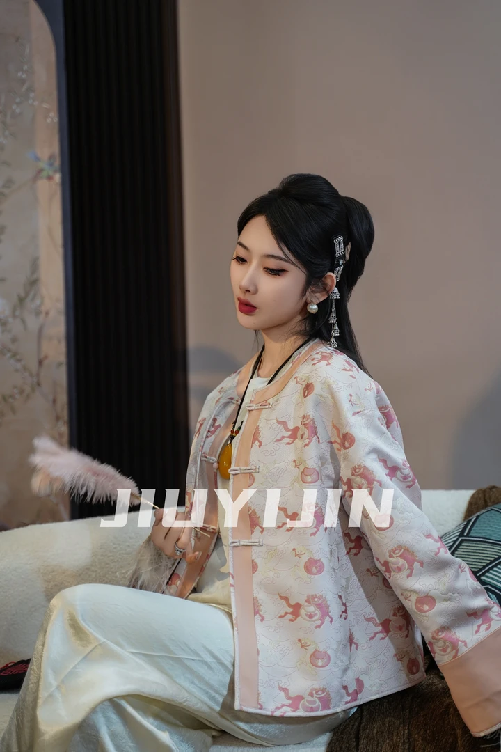 九亿锦 【春和景明】 新中式春季国风宽松双面双穿复古百搭皮衣外套