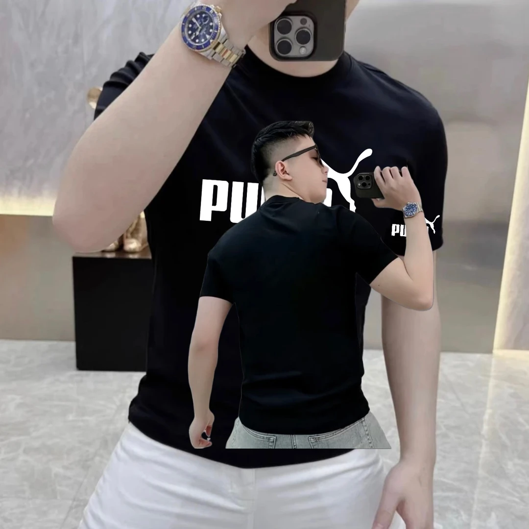 索罗娜凉感冰丝短袖T恤透气修身休闲纯色印花夏季正肩半袖t恤男士