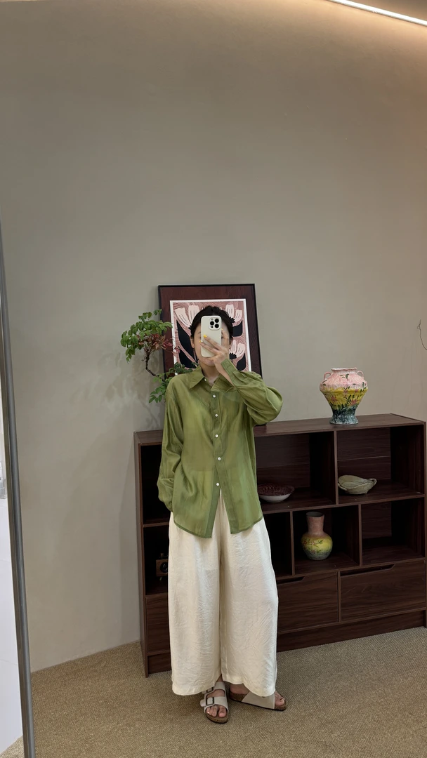 1810人丝防晒衬衫时尚宽松纯色长袖