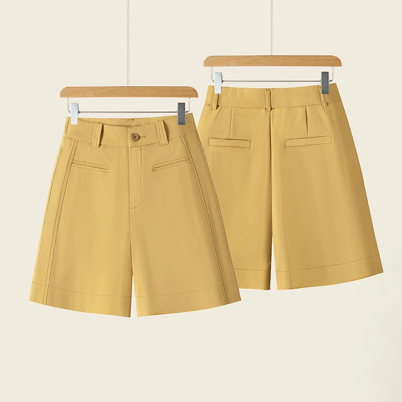 苏柔特五分西装阔腿短裤女夏季薄款2025新款高腰显瘦冰丝休闲中裤