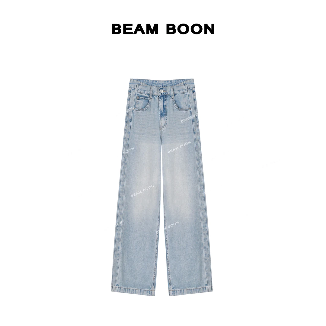 Beam Boon|【空调牛仔】rag*冰凉莱赛尔透气立裁抗皱高腰直筒牛仔裤