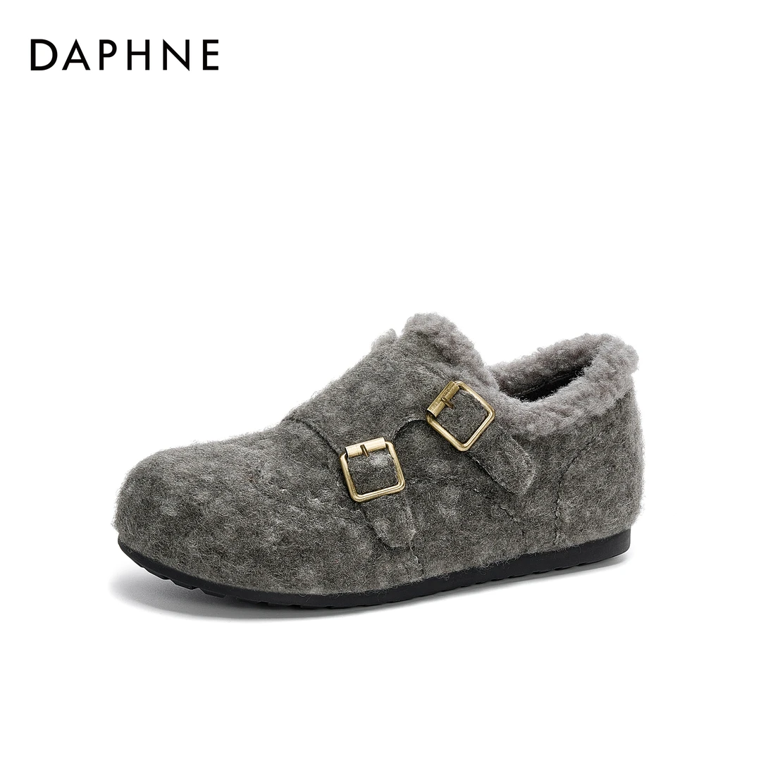 【宋茜代言】达芙妮新款一脚蹬休闲舒适复古港风百搭软底玛丽珍单鞋