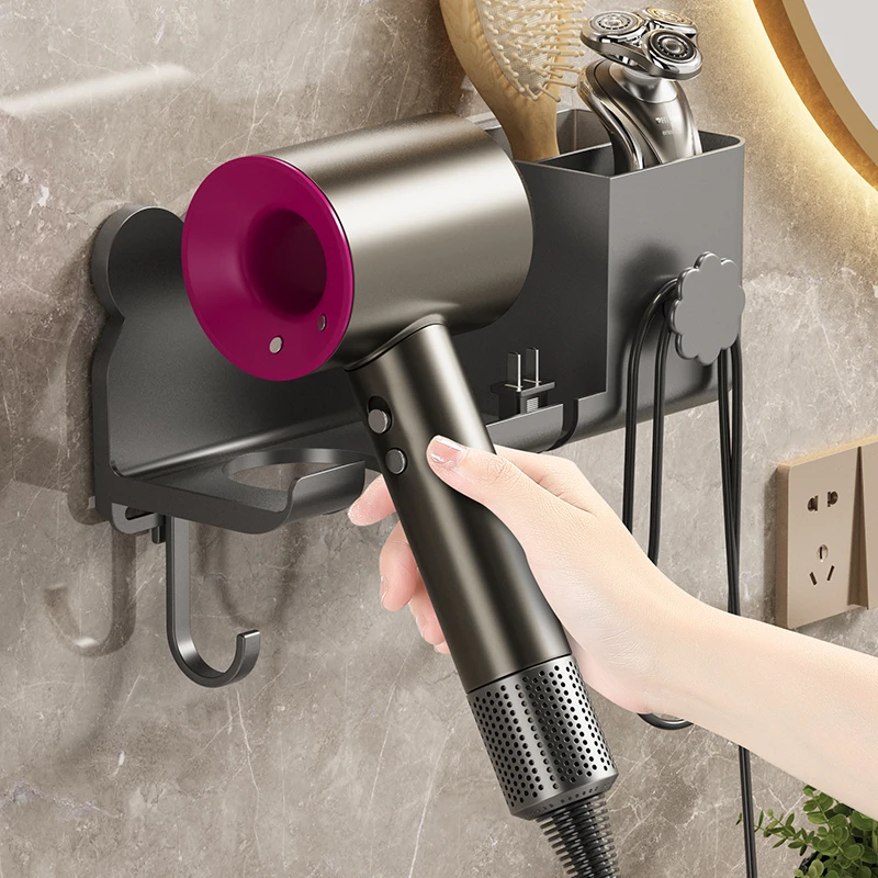 吹风机置物架免打孔卫生间电吹风挂架吹风筒支架浴室墙上收纳架子