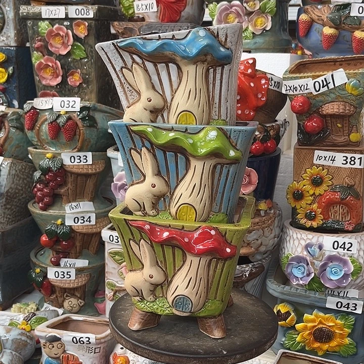 粗陶材质多肉花盆