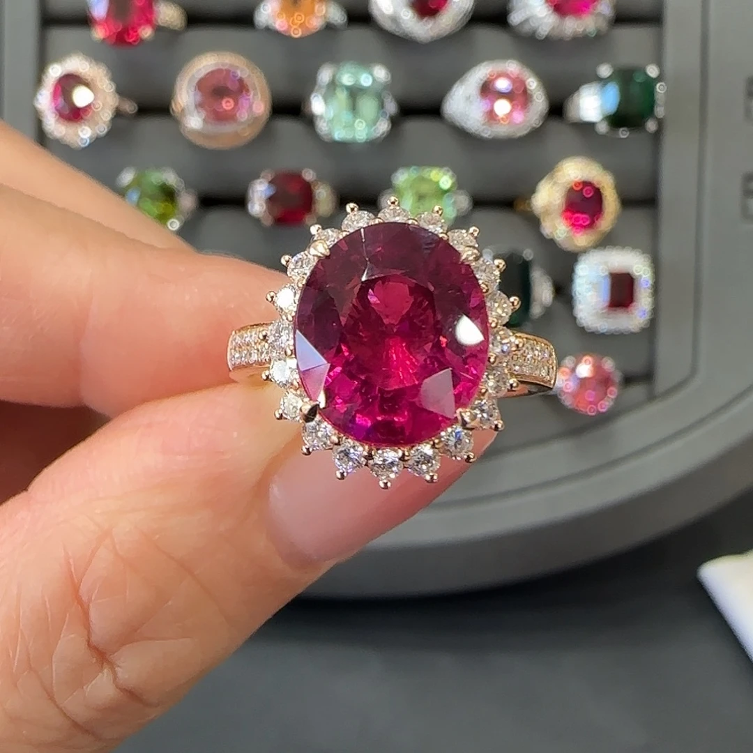 碧玺18K金镶嵌戒指4.67ct