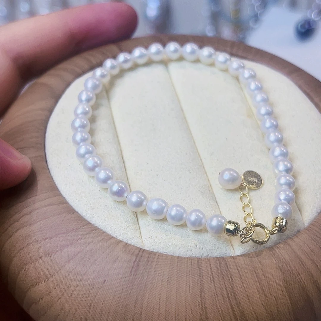 淡水珍珠手绳银S925镶嵌