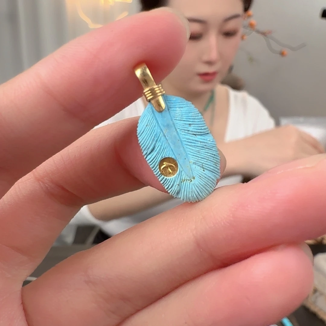 绿松石18K金镶嵌珠宝奇石