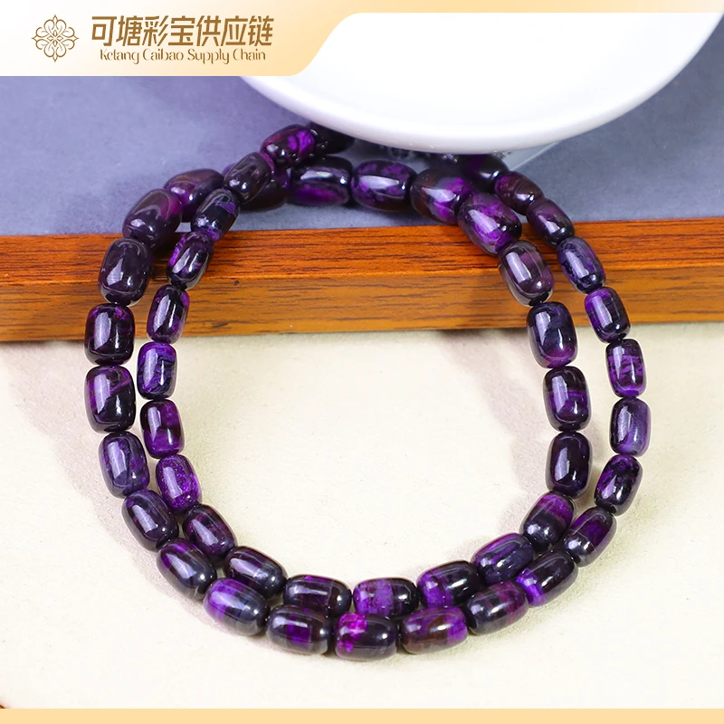 南非舒俱来 丝绒皇家紫 桶珠项链/KTCB-4431-3/多样性发一件
