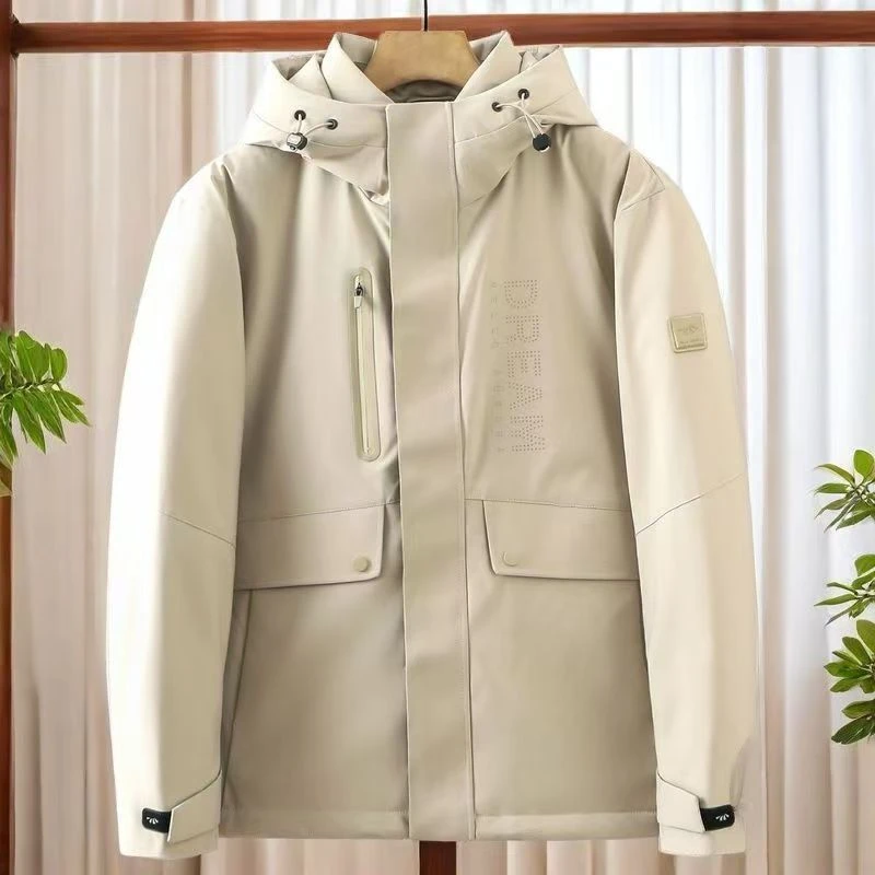 极光95白鸭绒羽绒服男海撤柜冬季时尚保暖连帽石墨烯外套男177