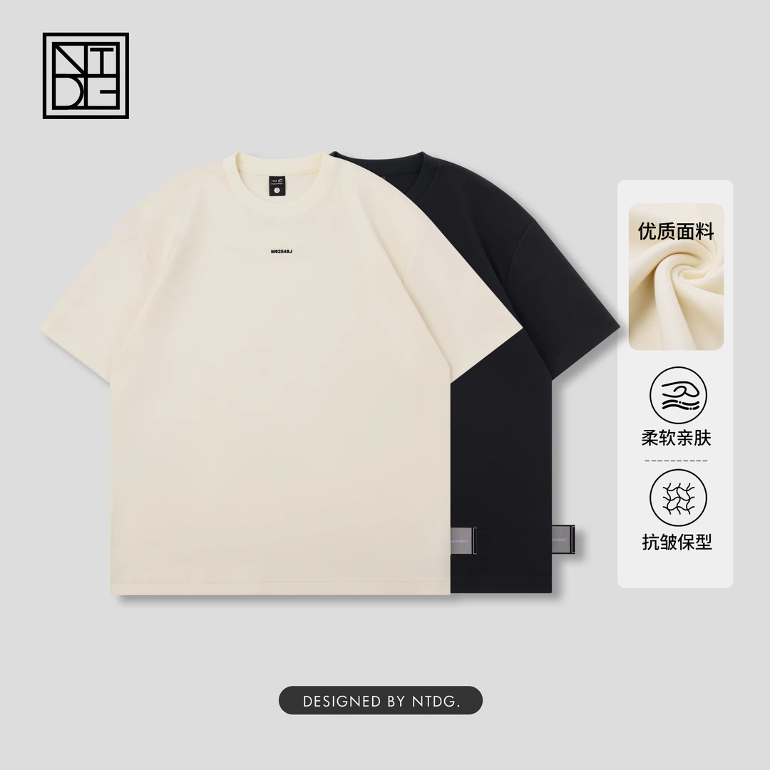 美式运动舒适简约字母印花休闲宽松圆领T恤25A1021