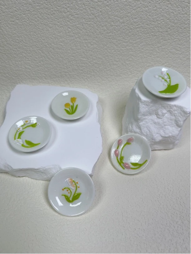 【雕花盘子】仿真食玩diy树脂配件迷你玩具配件