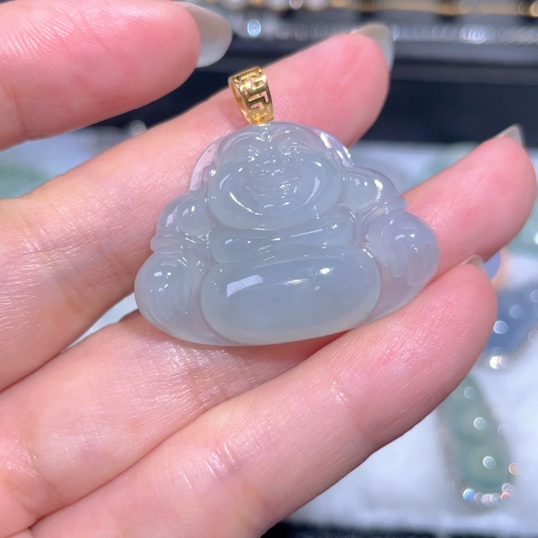 颈饰18K金镶嵌翡翠翡翠