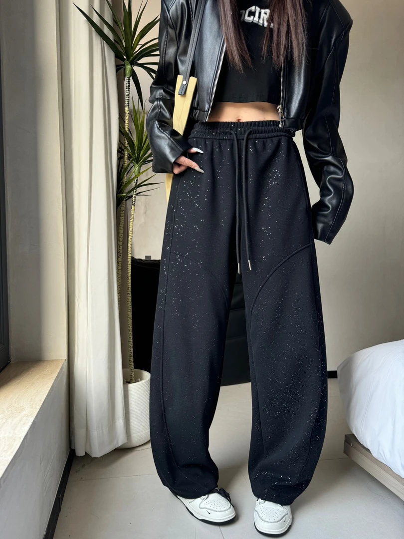 帽之都新款星空撒星休闲弯刀运动裤2159