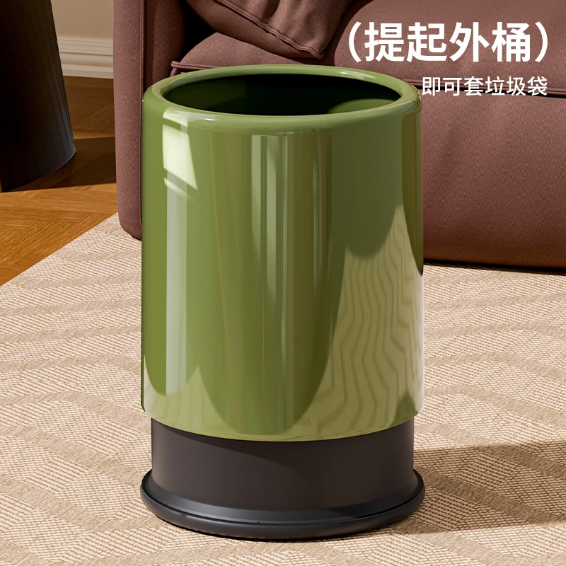双层垃圾桶大容量家用简约ins风高颜值奶油客厅轻奢卧室无盖纸篓