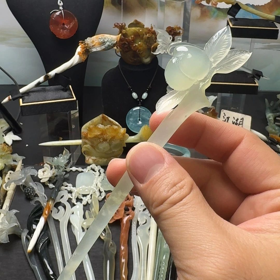 蛇纹石玉未镶嵌发饰