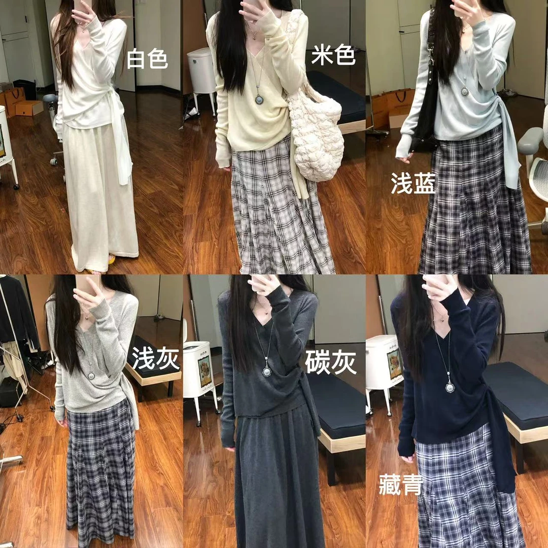 【主推清冷姐姐】质感含羊毛软糯亲肤显瘦针织早秋长袖上衣E208