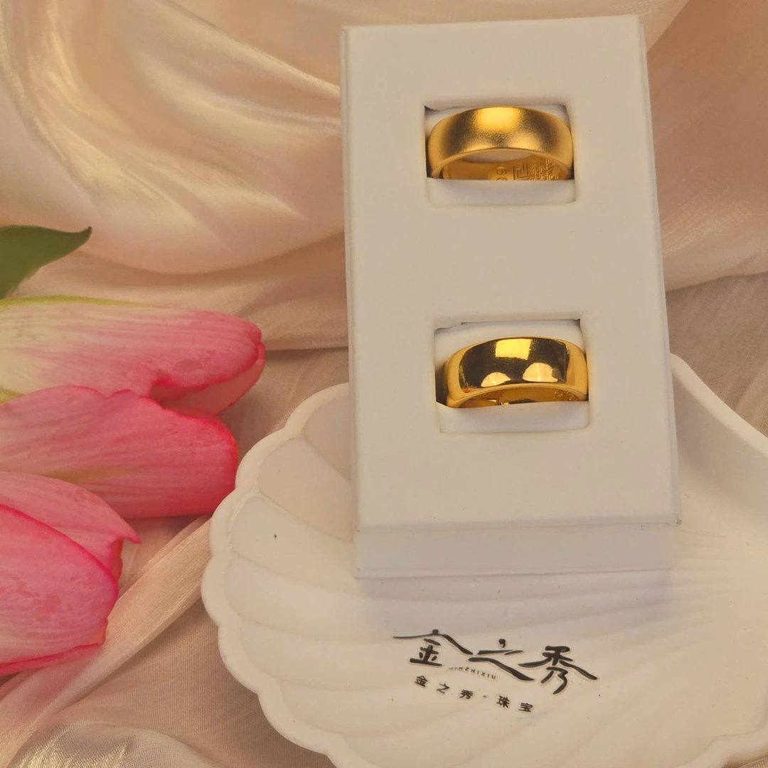 金之秀珠宝  男士开口磨砂戒指可调节百搭简约个性经典