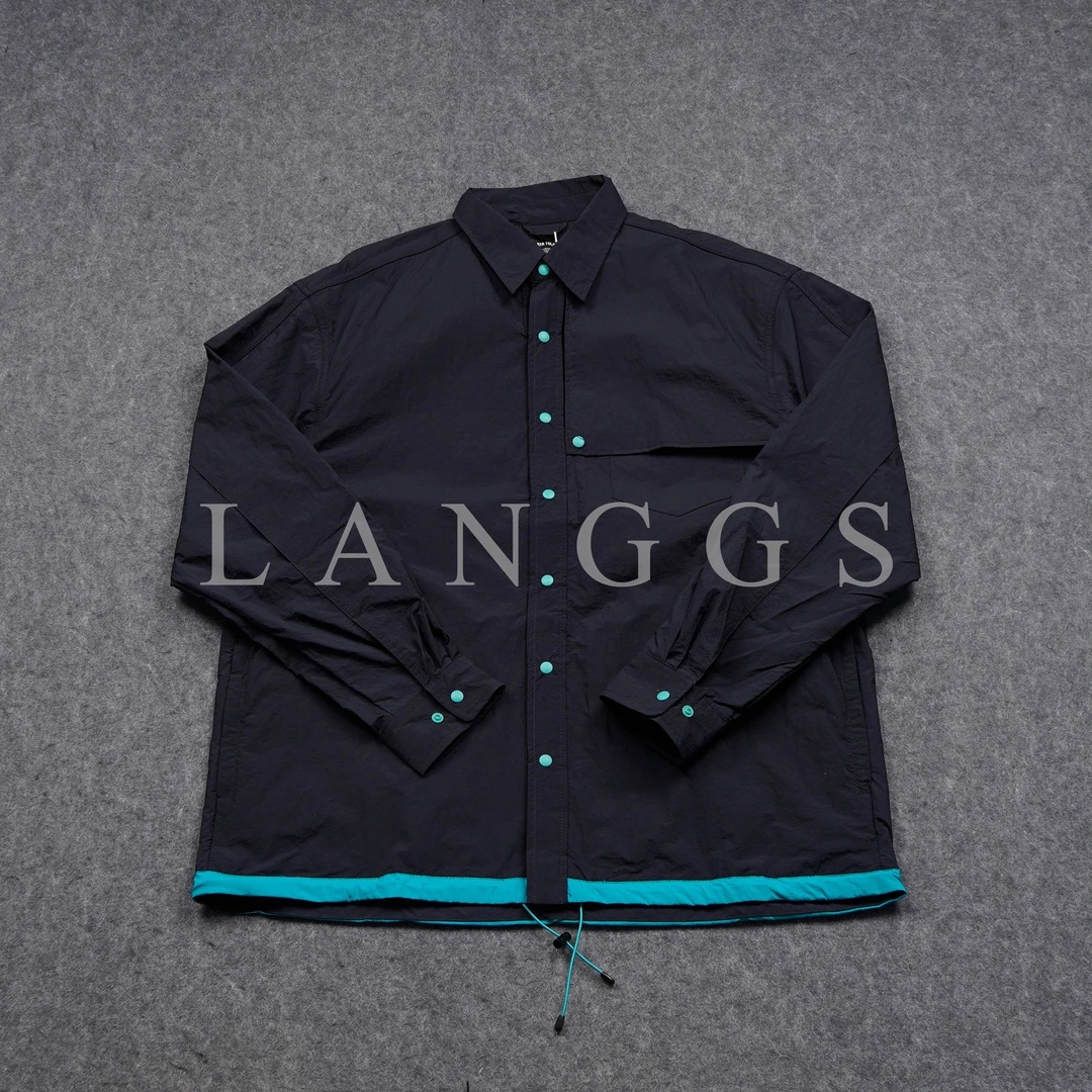 LANGGS&鸣谷 2025春季新款拼色夹克复古宽松外套-220239