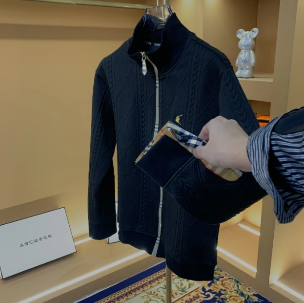 不加绒款秋冬季新款拼接潮流百搭欧货长袖针织外套83100