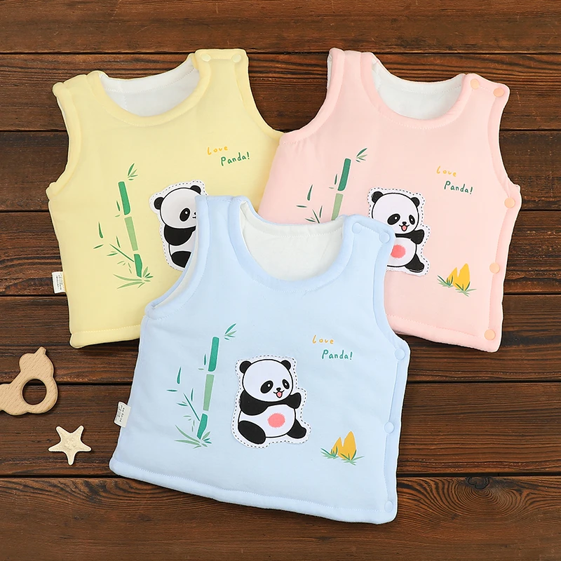 婴儿冬款保暖马甲男女小童秋冬季三层表里棉马甲加厚外穿无袖背心