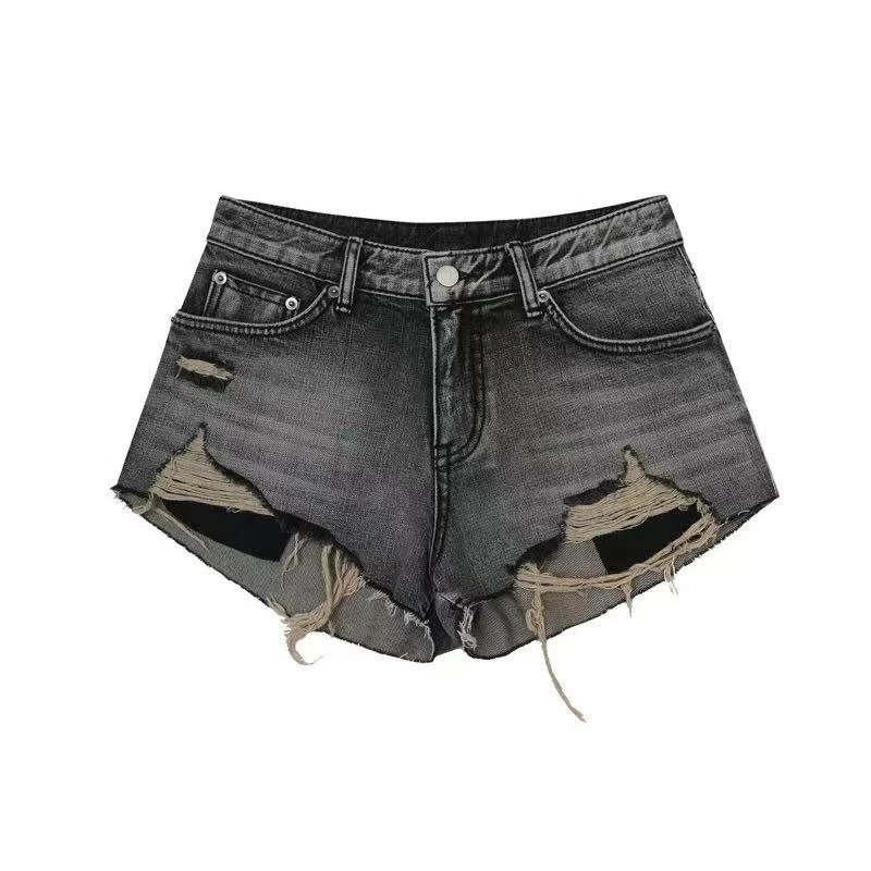 徐秋阳  复古辣妹  春季新款百搭时尚休闲显瘦牛仔短裤N108