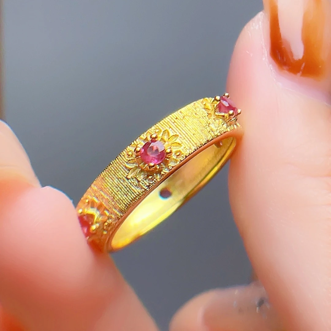 MOZLYBHB400天然红宝石戒指-S925银镶嵌精致百搭时尚款