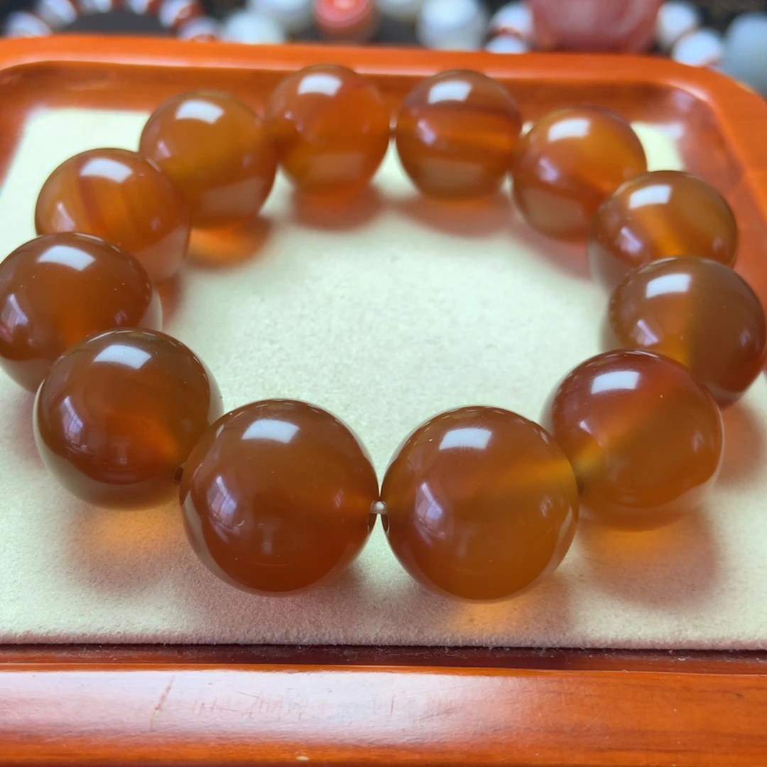未镶嵌手串玛瑙/玉髓高品 大北红