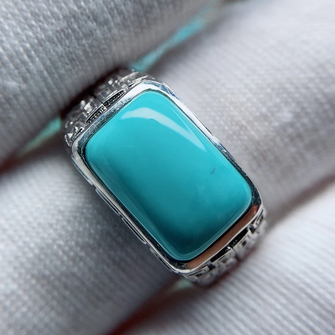 绿松石戒指银S925镶嵌