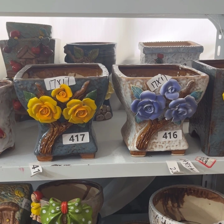 紫砂花盆粗陶材质多肉花盆