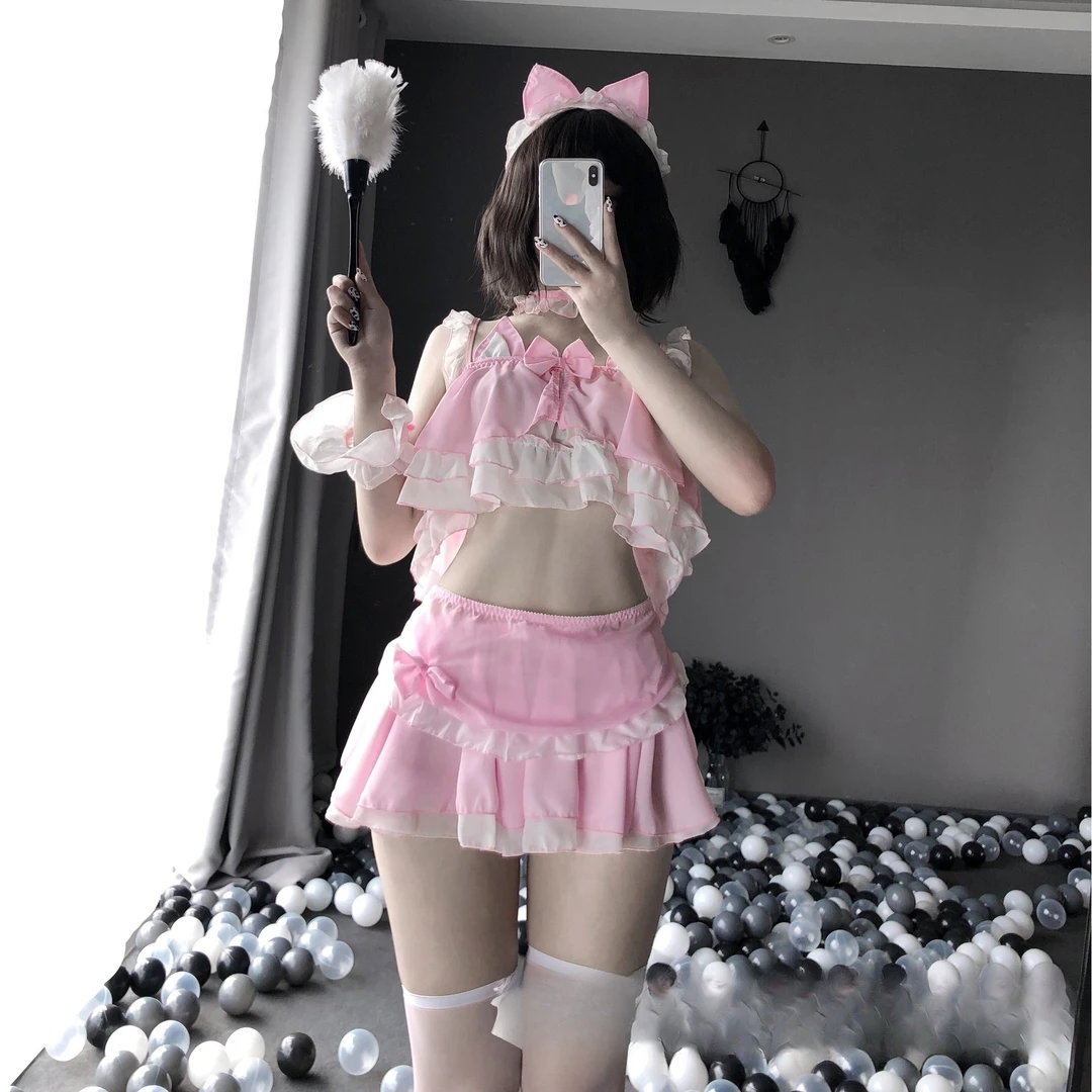 纯欲兔女郎猫女性感女制服夜店诱惑套装粉色兔耳朵服装裙子女装