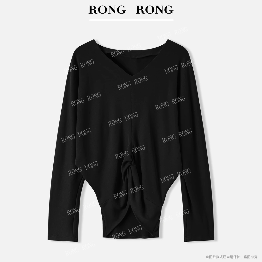溶溶【瑰梦珀影】RONGRONG 莫代尔扭结下摆休闲风打底衫F26QT2020