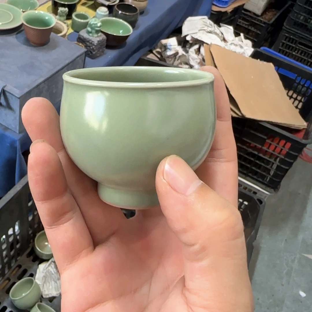 小金茶具器，青瓷茶器