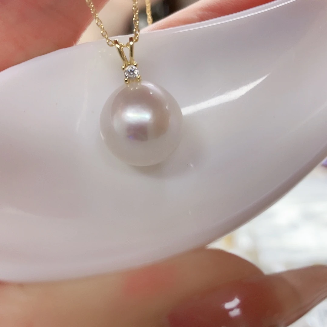 淡水珍珠吊坠(赠链)未镶嵌金色兔耳朵新