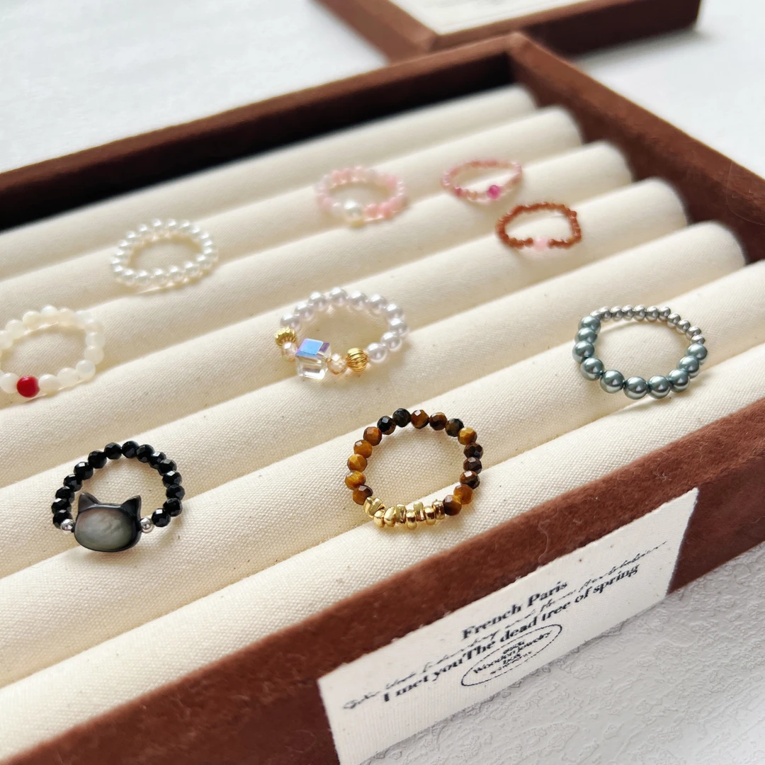 非金属仿水晶戒指 高级感新款小众戒指夏天百搭精致轻奢ins小饰品