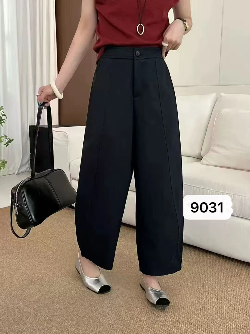 9031#欧货百搭休闲阔腿裤气球裤