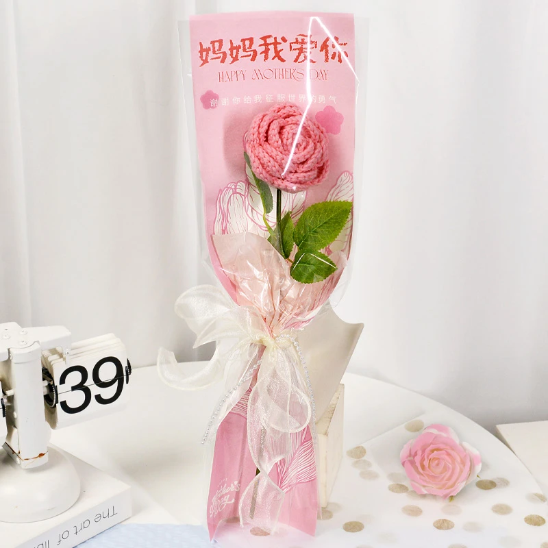 花悦荟母亲节礼物女手工针织毛线花束生日送父母妈妈长辈女友