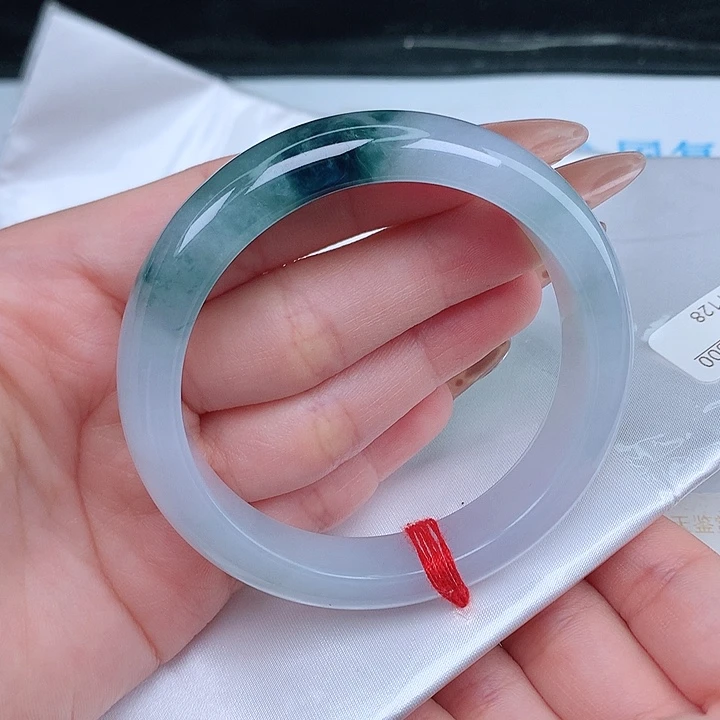 未镶嵌手镯（圆镯）翡翠冰飘花 55 56 完美 一步到位