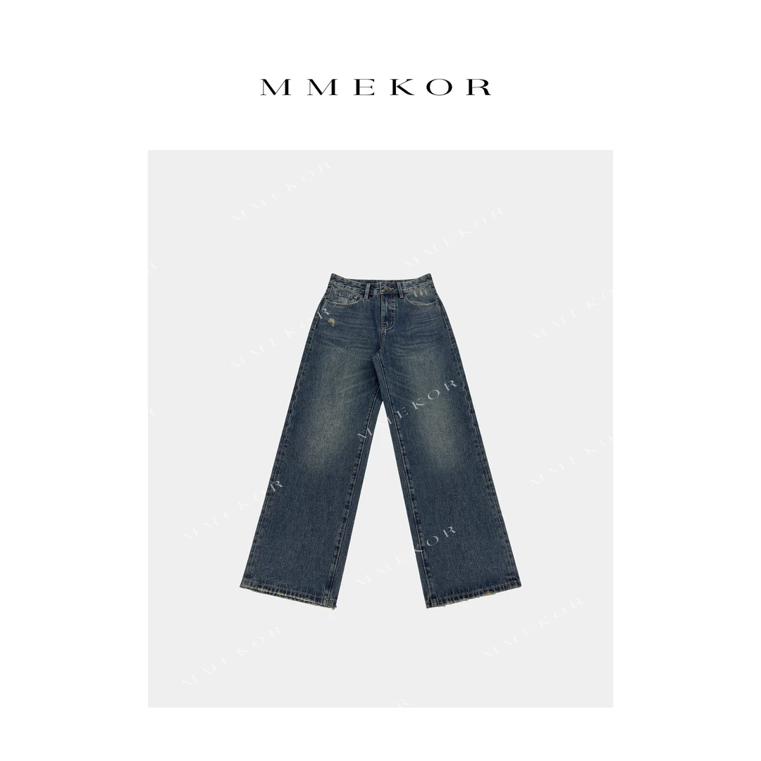 MMEKOR“冈山仔裤”2025新款普赛克丹宁时尚牛仔裤 79917