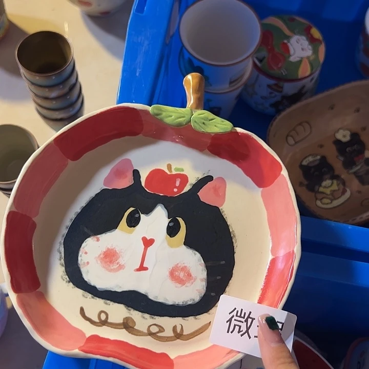 摆件微瑕不退不换卡通高温釉下彩