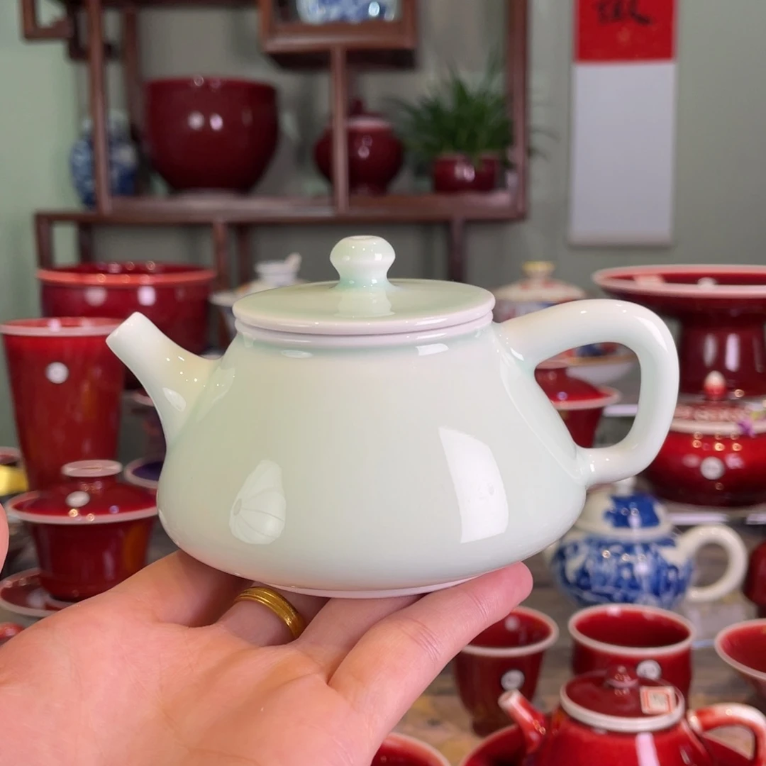 清欢雅玩原矿影青石瓢壶