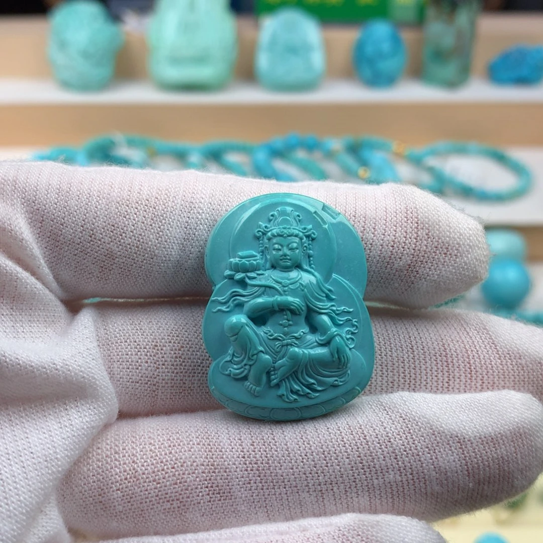未镶嵌绿松石珠宝奇石23.5mm