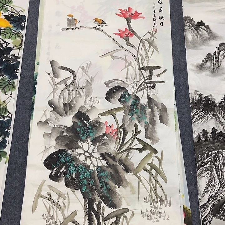 国画四尺荷花一幅