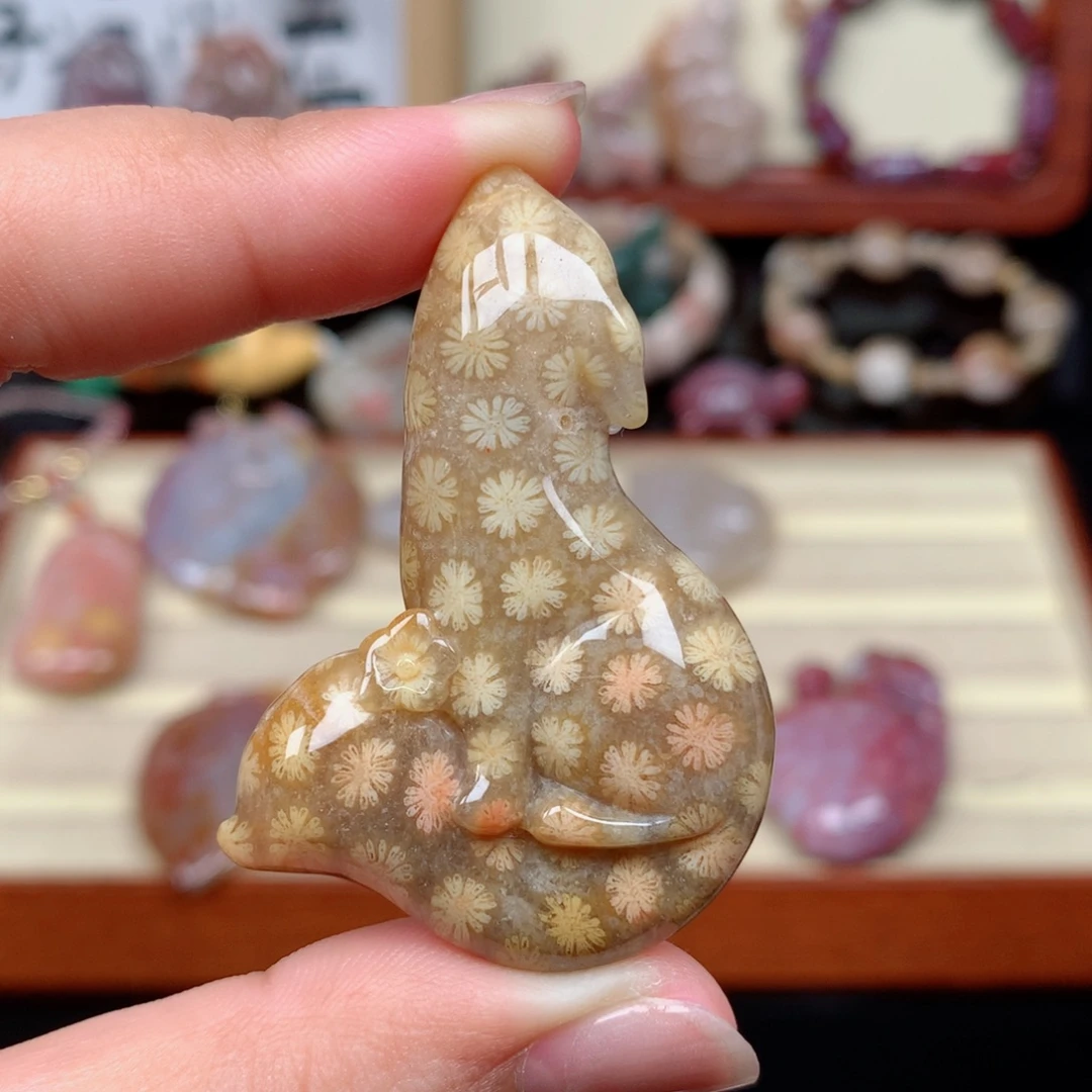 未镶嵌颈饰硅化玉