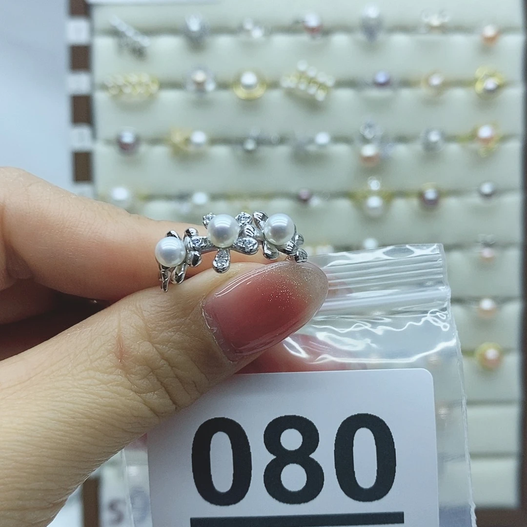 淡水珍珠戒指银S925镶嵌?**辈080