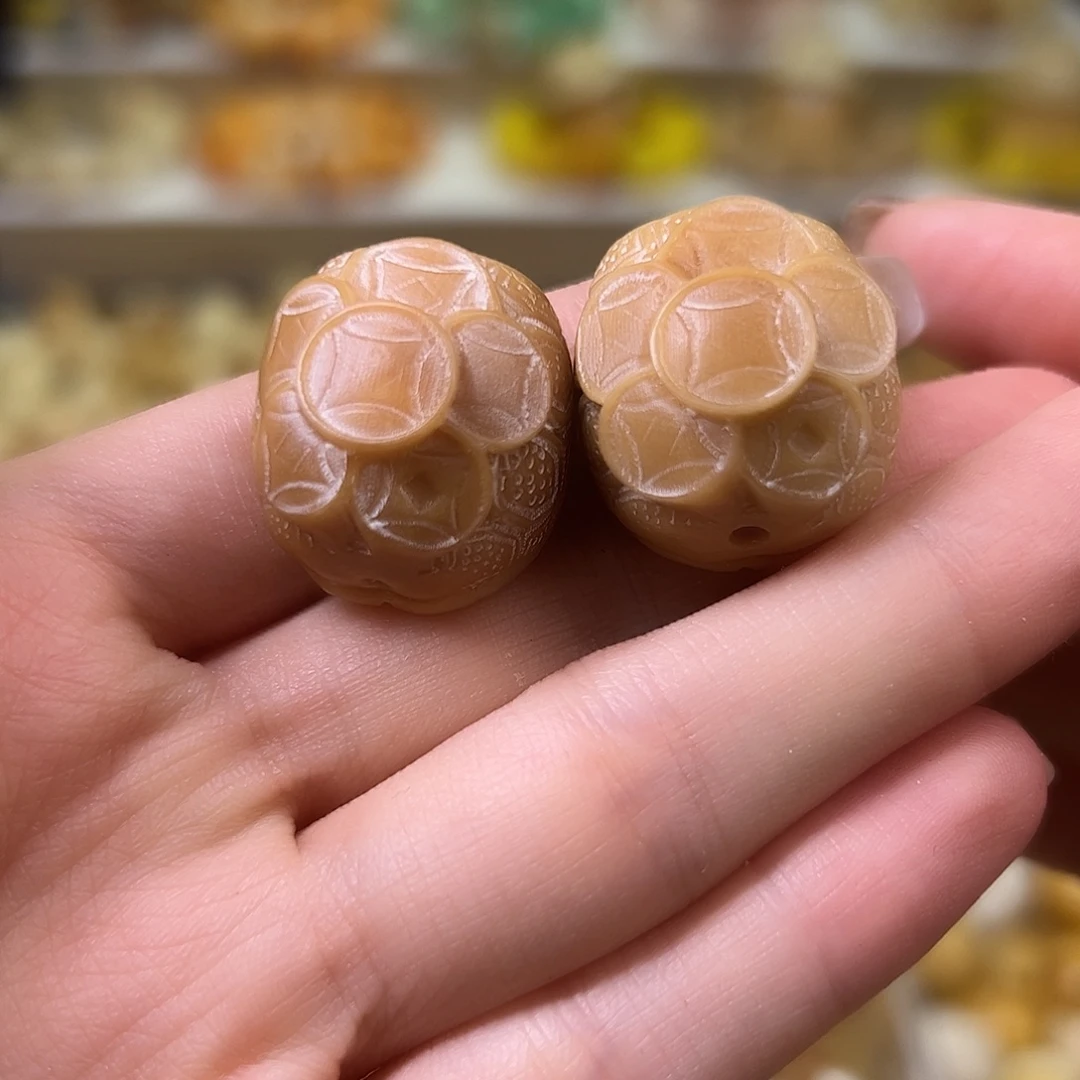 菩提根/象牙果手串咖金钱龟10颗