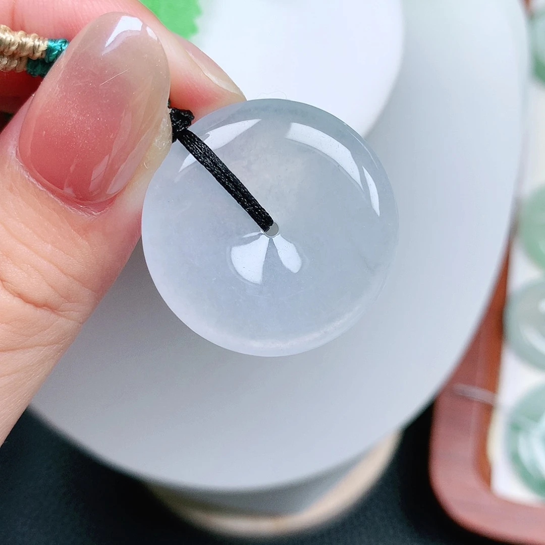 翡翠未镶嵌颈饰平安27.9-5.6