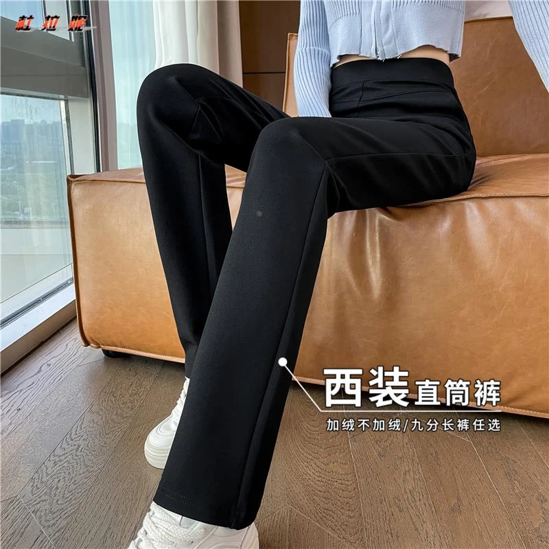 杜拉妮高腰薄款直筒裤女士初秋2025新款西装裤子外穿大码休闲裤子