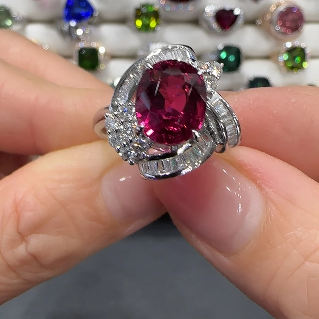 戒指碧玺18K金镶嵌3.92ct