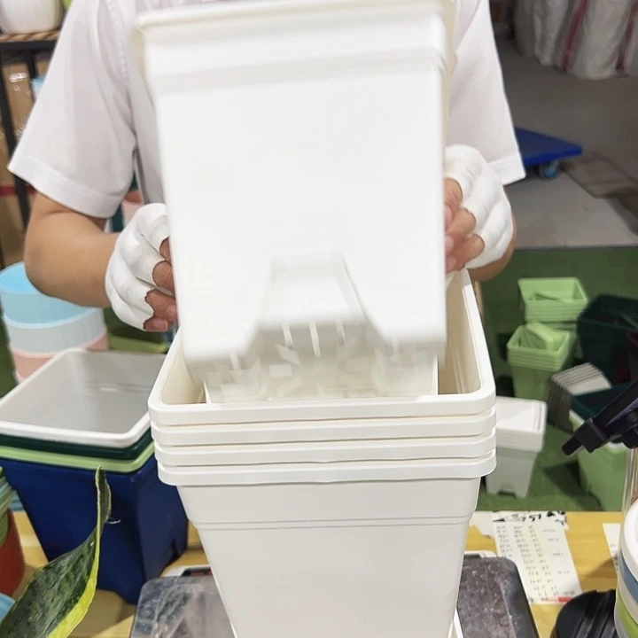 正品方形口20高22白色带托5个